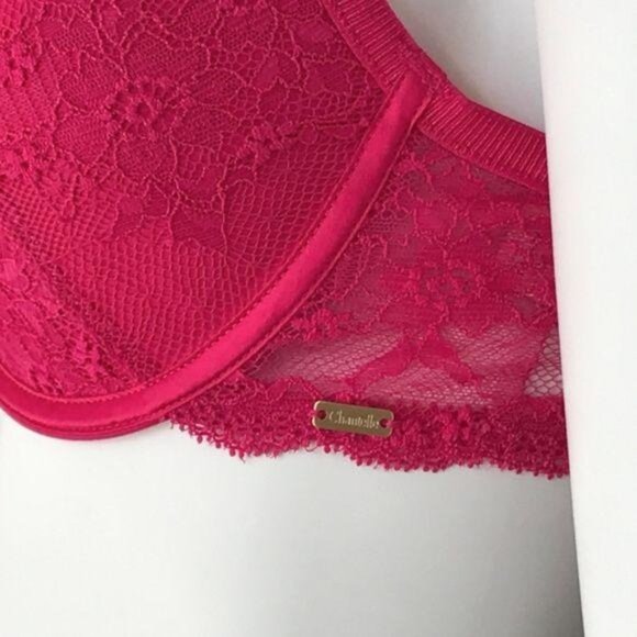 Chantelle Raspberry Lace Bra - Picture 3 of 4